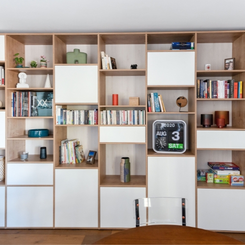 mobibam bibliothèque sur mesure bois blanc