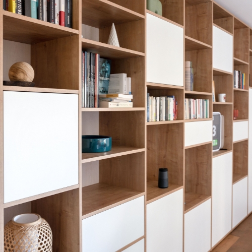mobibam bibliothèque sur mesure bois blanc