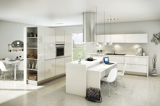 cuisine blanche super moderne décoration architecture d'intérieur