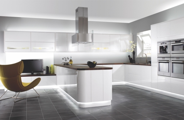 cuisine blanche super moderne décoration architecture d'intérieur