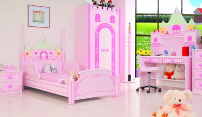 chambre princesse fille rose moderne décoration meuble sur mesure