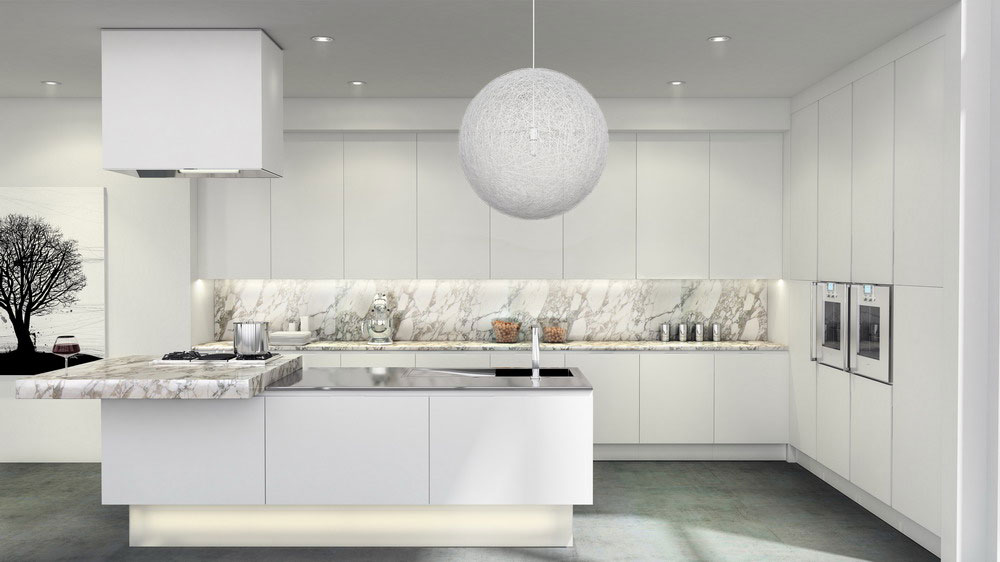 cuisine blanche super moderne décoration architecture d'intérieur