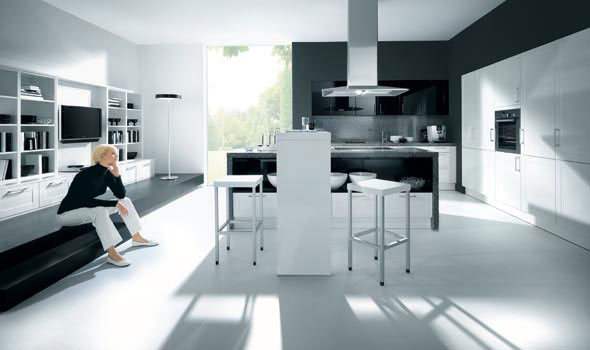 cuisine blanche super moderne décoration architecture d'intérieur