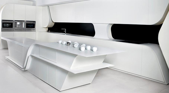 cuisine blanche super moderne décoration architecture d'intérieur