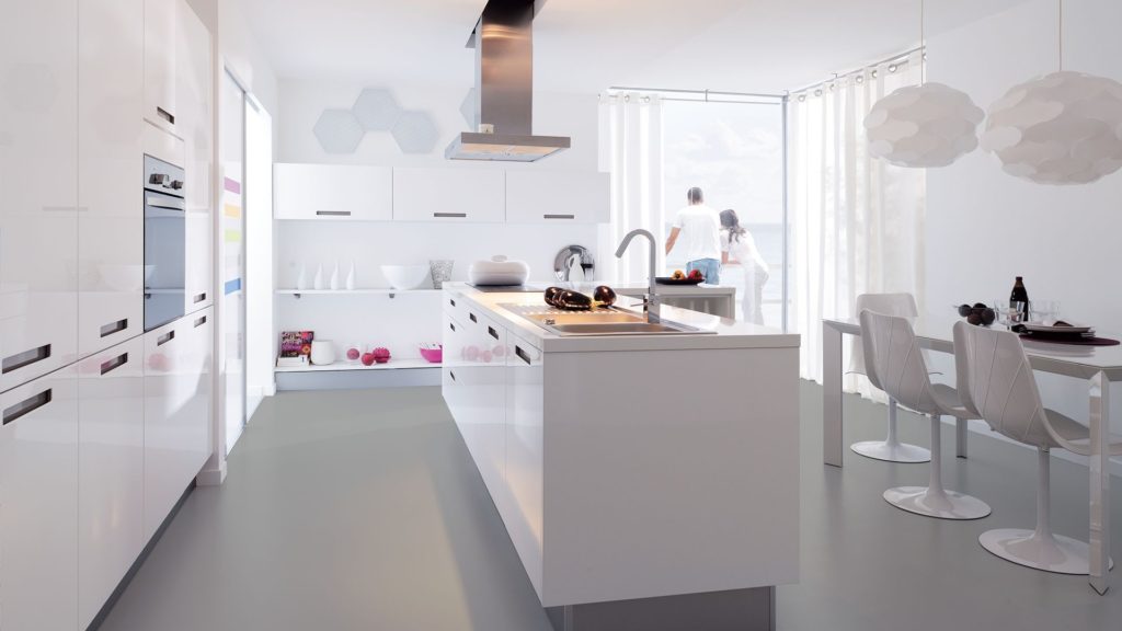 cuisine blanche super moderne décoration architecture d'intérieur