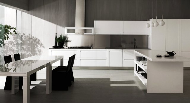 cuisine blanche super moderne décoration architecture d'intérieur