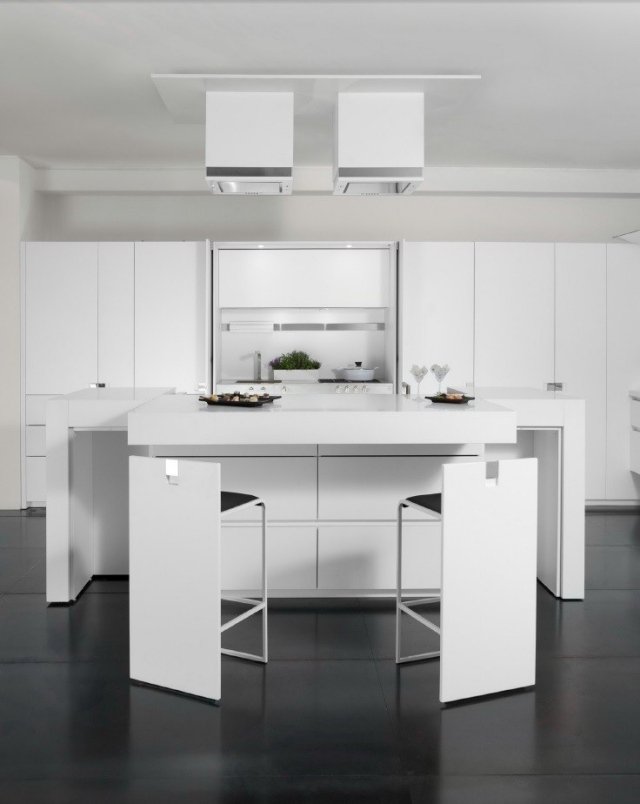 cuisine blanche super moderne décoration architecture d'intérieur