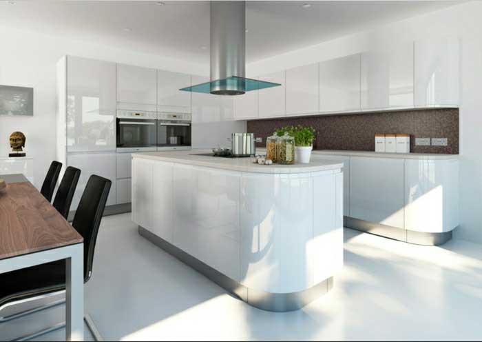 cuisine blanche super moderne décoration architecture d'intérieur