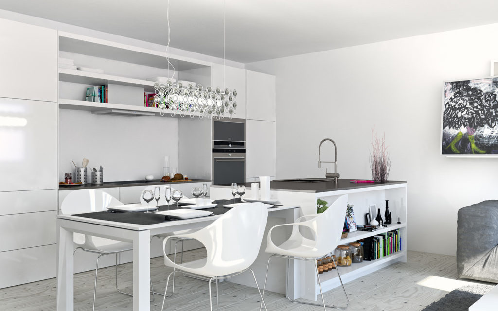 cuisine blanche super moderne décoration architecture d'intérieur