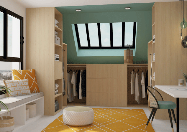 dressing sous comble moderne visuel 3D